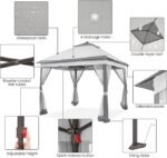 Yaheetech 11×11 Pop Up Gazebo Outdoor Canopy Shelter, Instant Patio Gazebo Sun Shade Canopy Tent with 4 Sandbags, 2 Tiers Roof & Mesh Netting for Lawn, Garden, Backyard & Deck, Gray - Image 2