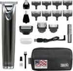 WAHL USA Stainless Steel Lithium Ion 2.0+ Slate Beard Trimmer for Men – Electric Shaver, Nose Ear Trimmer, Rechargeable All in One Men’s Grooming Kit – Model 9864