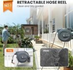 Giraffe Tools Retractable Garden Hose Reel 1/2 Inch x 130 ft, Super Heavy Duty, Any Length Lock, Slow Return System, Wall Mounted and 180 Deg Swivel Bracket - Image 2
