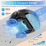 Tikom Robot Vacuum and Mop Combo, 5000Pa Robotic Vacuum Cleaner, 150 Min Max, App & Remote Control, Ideal for Hard Floor, Carpet, Pet Hair, Self-Charge(G8000 Max) - Image 3