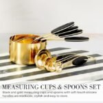 Black and Gold Kitchen Utensils Set – 23-Piece Luxury Kitchen Accessories Includes Gold Measuring Cups, Spoons, Silicone Cooking Utensils and Tools for Baking, Cooking, and Stylish Kitchen Decor - Image 4