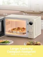 COMFEE’ Retro Microwave Oven, Small Microwave with 6 Auto Menus, 0.9 cu.ft Countertop Compact Microwave with Multi-stage Cooking, Mute Function, LED digital, Apricot/900W, CMO-MMP02AA(AT) - Image 3