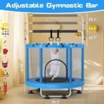 ZCMHAXJ 55″ Trampoline for Kids with Enclosure, 440lbs Capacity Indoor & Outdoor Toddler Trampoline with Adjustable Gymnastics Bar & Toys, for Boys & Girls - Image 3
