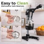 Zulay Kitchen Cast Iron Juicer – Easy-to-Clean Heavy-Duty Manual Juicer, Professional Citrus Juicer – Stainless Steel Lemon Squeezer – Manual Citrus Press & Orange Squeezer – Orange Juicer (Black) - Image 2