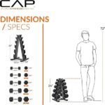 CAP Barbell Rubber Coated Dumbbell Weight Set with Vertical Rack | 100 lb, 150 lb, and 210 lb Options - Image 3