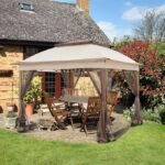 COOS BAY 11×11 Pop Up Gazebo with Mesh Netting, Instant Outdoor Canopy Tent, Water Resistant Shelter with UPF 50+ UV Protection, 121 Sq Ft Coverage, Beige - Image 2