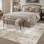 8×10 Washable Area Rug Brown Grey Abstract Non Slip Soft Low Pile Rug for Living Room Bedroom Dining Room Office Neutral Modern Indoor Large Throw Carpet for Home Decor Visit the WondRg Store - Image 2