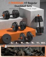 FEIERDUN DS2 Adjustable Dumbbells, 20/30/40/45/70/90lbs Free Weight Set with Connector, 5 in1 Dumbbells Set Used as Barbell, Kettlebells, Push up Stand, Weight Plate, Fitness Exercises for Home Gym Suitable Men/Women - Image 4