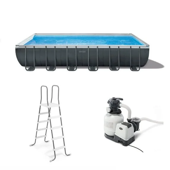 Intex 24′ x 12′ x 52″ Ultra XTR Rectangular Frame Swimming Pool Set + Pumps