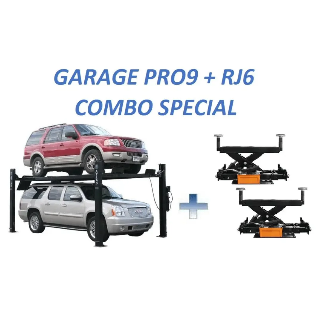Atlas Pro9000 4 Post Lifts with RJ6 Rolling Jacks