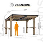 SUNJOY 10 ft. x 12 ft. Matte Black Cedar Framed Wooden Gazebo