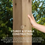 SUNJOY 10 ft. x 12 ft. Matte Black Cedar Framed Wooden Gazebo - Image 2