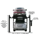 Atlas Pro9000 4 Post Lifts with RJ6 Rolling Jacks - Image 2