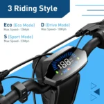 Hiboy X300 Electric Scooter, 700W Peak Motor, 12″ Pneumatic Tires, 23 Mph & 38 Miles Range, Foldings Commuter Electrics Scooter for Adults - Image 3