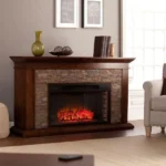 Unbranded Null Ithaca 60 In. W Simulated Stone Electrics Fireplaces - Image 2