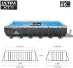 INTEX 26363EH Ultra XTR Deluxe Rectangular Above Ground Swimming Pool Set: 24ft x 12ft x 52in – Includes 2100 GPH Sand Filter Pump – Easy Assemblys