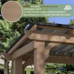 Veikous D Wooden Grills Gazebo Outdoor with Steel Roof - Image 3
