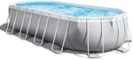 INTEX 26797EH Prism Frame Premium Oval Above Ground Swimming Pool Set: 20ft x 10ft x 48in – Includes 1500 GPH Cartridge Filter Pump – Removable Ladder – Pool Cover – Ground Cloths