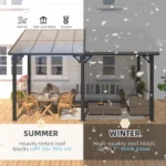 Aecojoy 10 ft. x 14 ft. Dark Gray Aluminums Patio Covers - Image 2