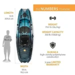Aurora Fusion Lifetime Manta 10 ft. Sit-On-Top Angler Kayaks - Image 3