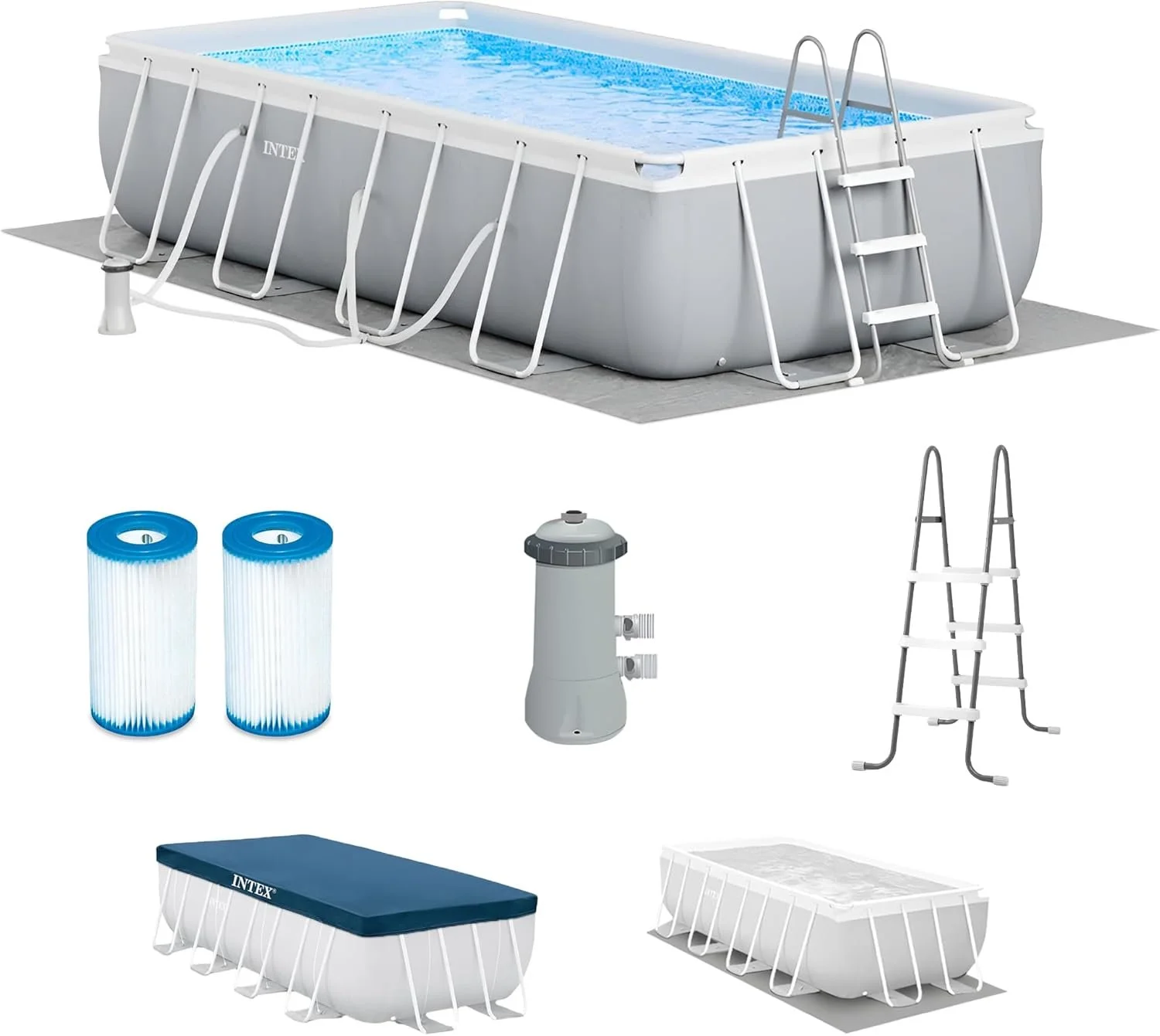 e1-14-1.webp Intex Prism Frame 16′ x 8′ x 42′ Rectangular Above Ground Pool Sets - Image 1