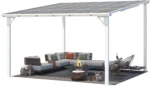 Aecojoy 12 ft x 12 ft White Aluminum Pergola with Canopys - Image 2