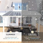 Aecojoy 12 ft x 12 ft White Aluminum Pergola with Canopys - Image 3