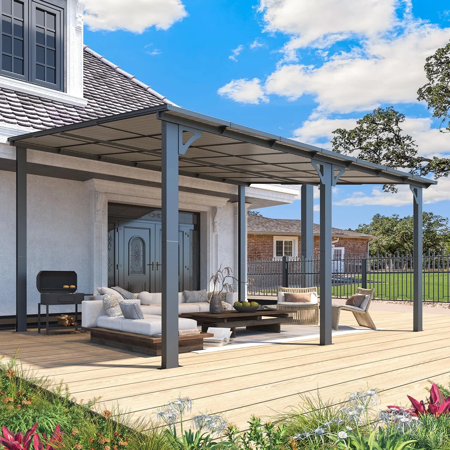 f1-5-1-1.webp Aecojoy 14×12 ft Aluminum Pergola with Canopys - Image 1