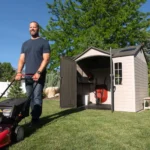 Lifetime Lockable Polyethylene Outdoor Storage Shed, 10′ x 8′, Tan & Browns (60005) - Image 3