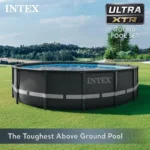 Intex Ultra XTR Frame 14′ x 42″ Round Above Ground Outdoor Swimming Pool Set with Sand Filter Pump, Ladder, Ground Cloth, and Pool Covers - Image 7