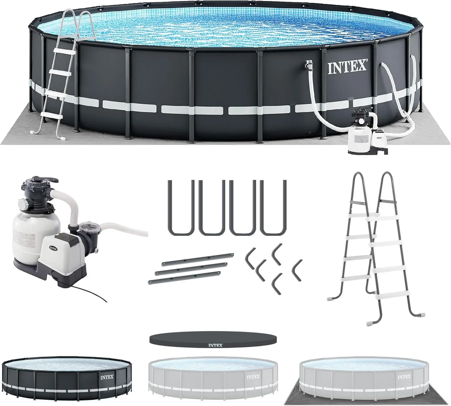 INTEX Ultra XTR Frame Round Above Ground Swimming Pool Set with Pumps