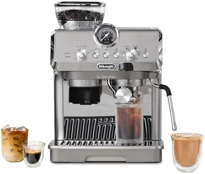 De’Longhi La Specialista Arte Evo Espresso Machine – Compact Cold Brew Coffee Maker with Grinder, Milk Steam Wand/Frother & Tamping Tools – Home Barista Kit for Lattes, Cappuccinos, Iced Coffees