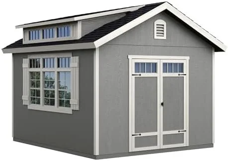 s1-20-1.webp Handy Home Products Windemere 10×12 Do-it-Yourself Wooden Storage Shed with Floor, Beiges - Image 1