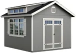 Handy Home Products Windemere 10×12 Do-it-Yourself Wooden Storage Shed with Floor, Beiges - Image 4