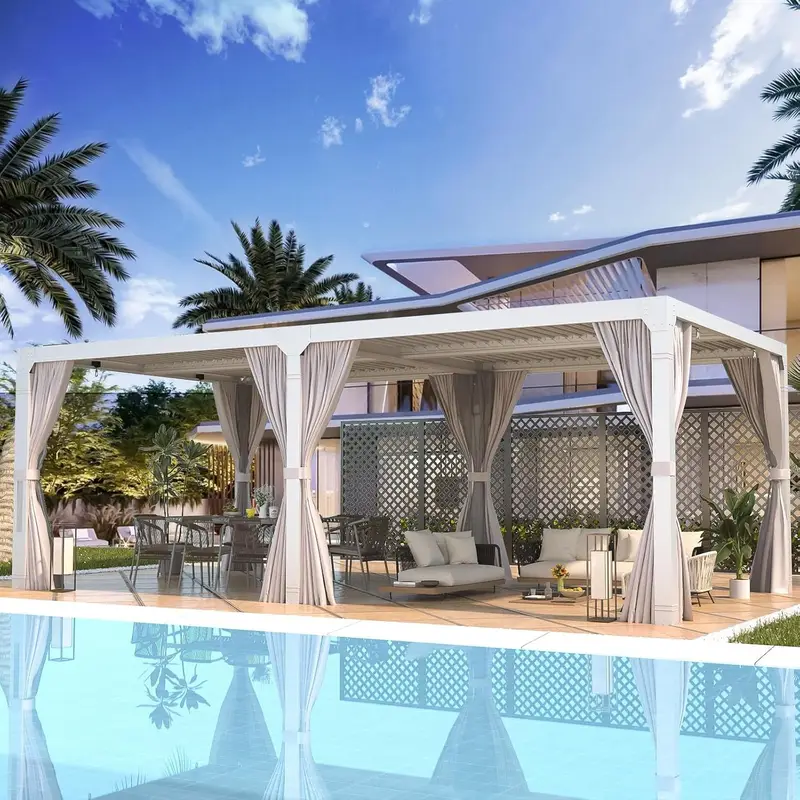 EROMMY 12’x24′ Outdoor Louvered Pergola Gazebos