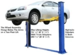 ATLAS Automotive Equipment 9KBPX 2-Post Lift/Hoist, Baseplate Style, 9’6″ Minimum Ceiling Height, 9,000lb Capacity, Symmetric Arms, Dual Hydraulic Chain Drives Cylinders, for Low Ceiling Home Use - Image 3