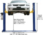 ATLAS Automotive Equipment 9KBPX 2-Post Lift/Hoist, Baseplate Style, 9’6″ Minimum Ceiling Height, 9,000lb Capacity, Symmetric Arms, Dual Hydraulic Chain Drives Cylinders, for Low Ceiling Home Use - Image 2