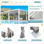 EROMMY 12’x24′ Outdoor Louvered Pergola Gazebos - Image 2