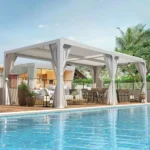 Erommy Outdoor Louvered Pergola Gazebo with Adjustable Aluminum Rainproof Roofs - Image 4