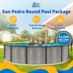 Blue Wave San Pedro 24-ft Round 52-in Deep 6-in Top Rail Above Ground Steel Wall Swimming Pools - Image 2